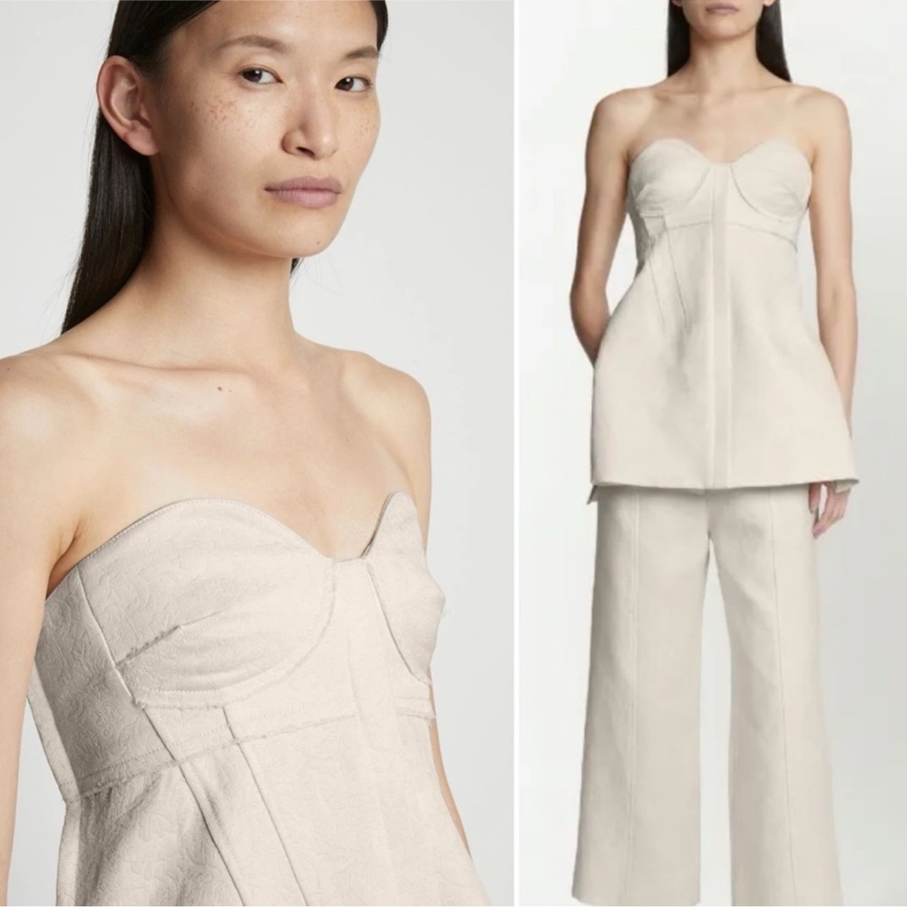 NWT Proenza Schouler Cotton Wool Jacquard Bustier Top Size US 4 $1490 MSRP - Picture 5 of 5